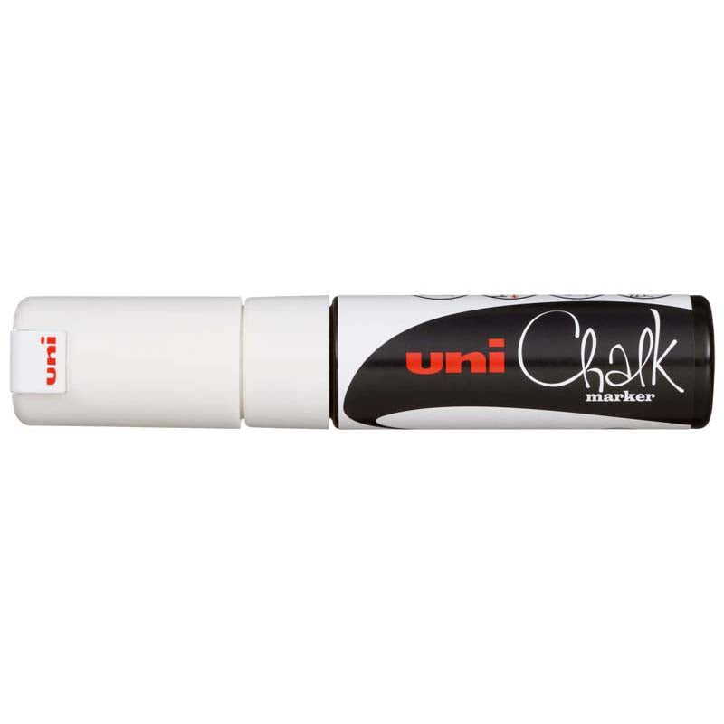 Uni Marker Chalk White Chisel Tip