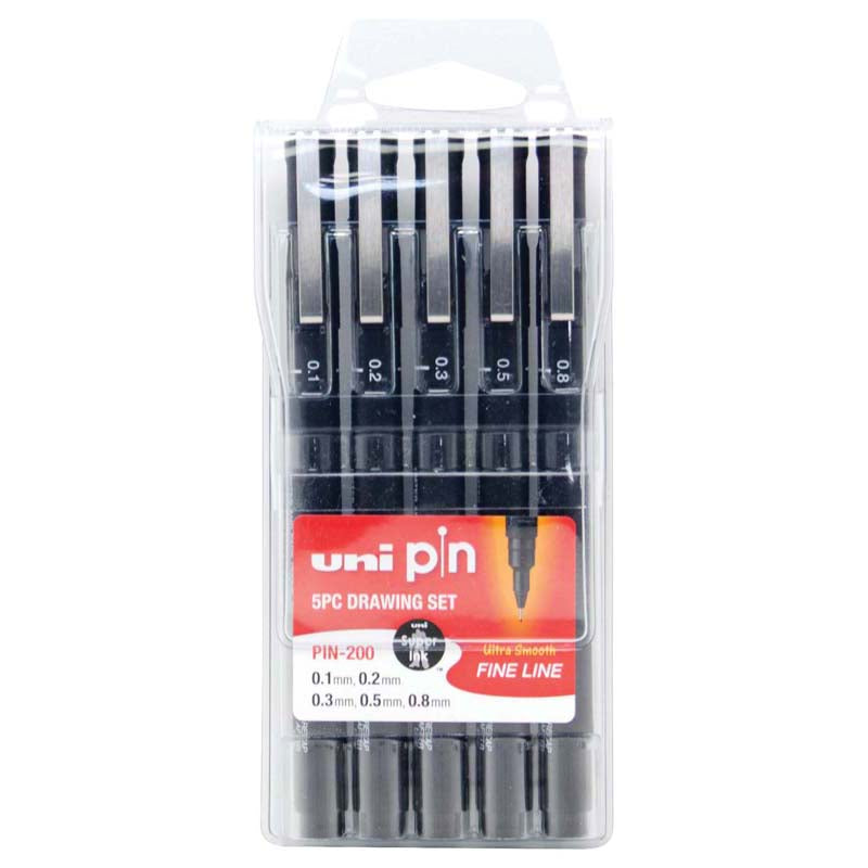 Uni Pen Pin Drawing Set 5 Piece Set