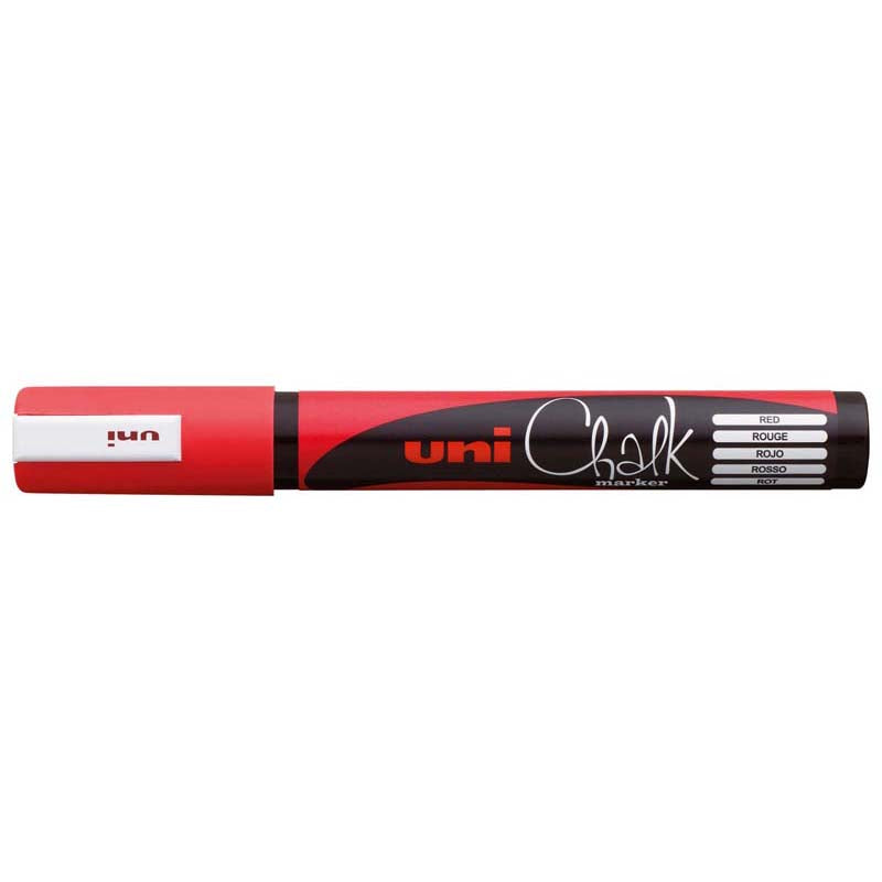 Uni Marker Chalk Red Bullet Tip Pwe-5m