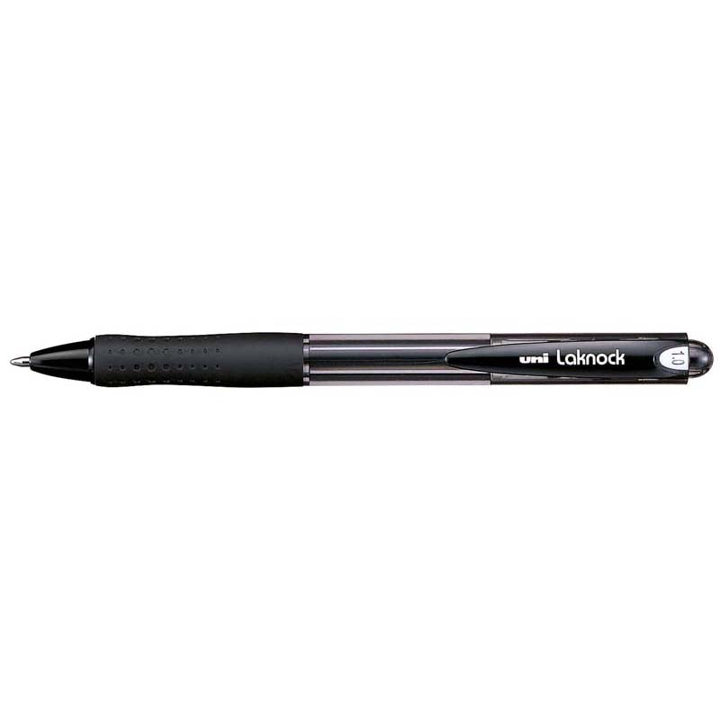 Uni Laknock 1.0mm Retractable Medium Black SN-100 (Order 12 for a box)