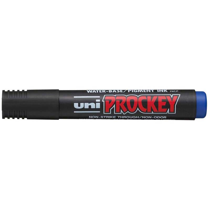 Uni Prockey Permanent Marker 5.7mm Chisel Tip Blue PM-126