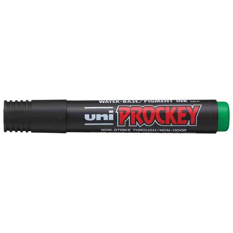 Uni Prockey Permanent Marker 5.7mm Chisel Tip Green PM-126