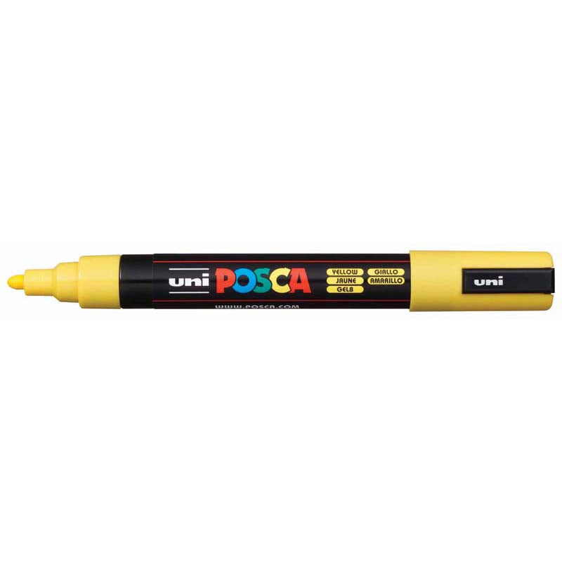 Uni Posca Marker Yellow 1.8- 2.5mm Medium Hangsell