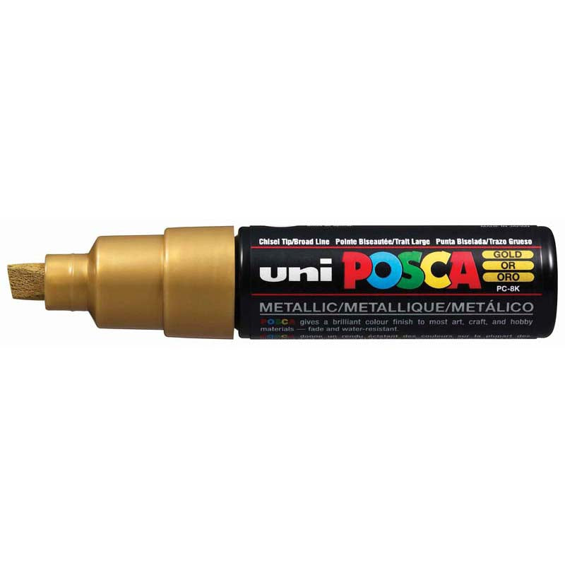 Uni Posca Marker Gold 8.00mm Bold Chisel