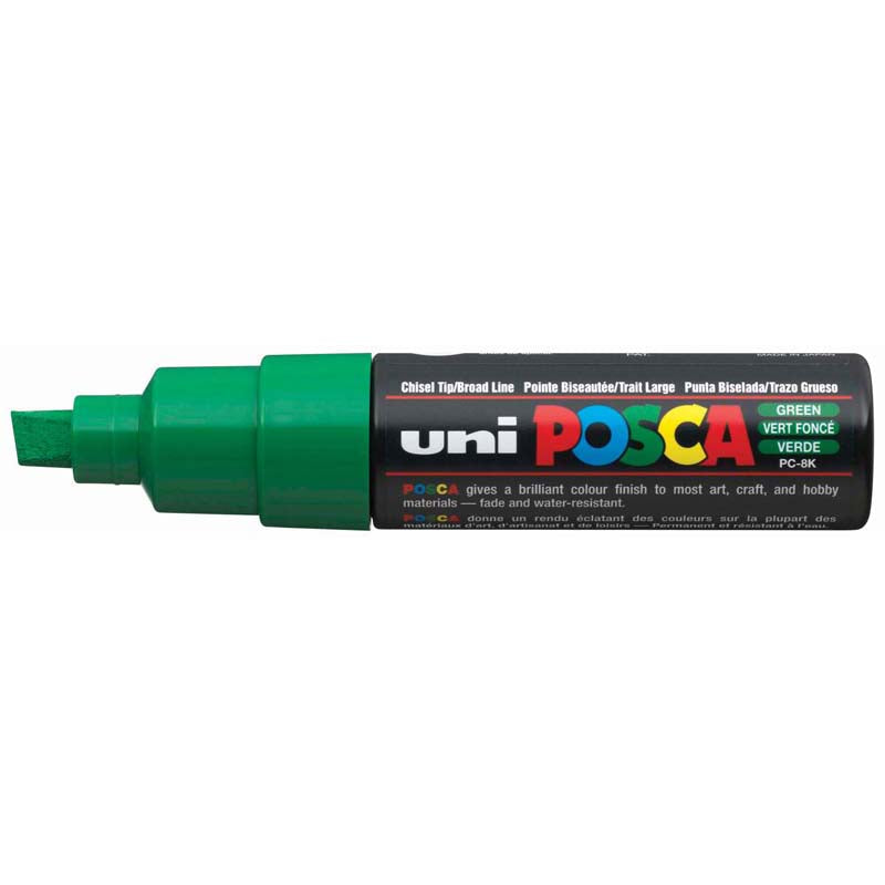 Uni Posca Marker Green 8.00mm Bold Chisel