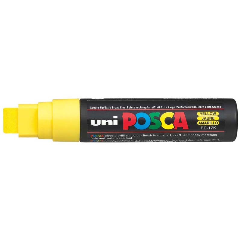 Uni Posca Marker Yellow 15mm Broad Chisel