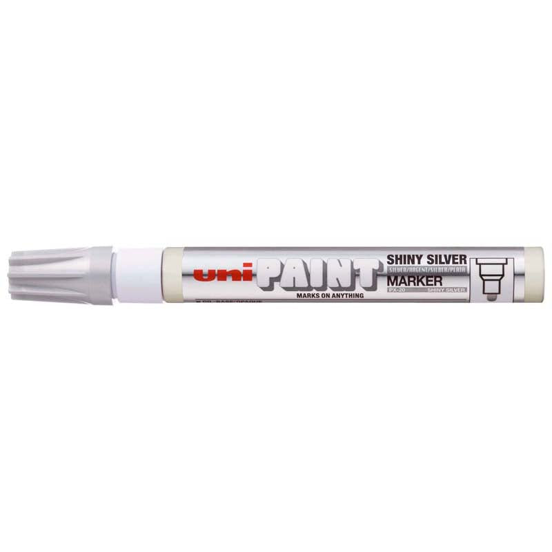 Uni Paint Marker 2.8mm Bullet Tip Shiny Silver PX-20