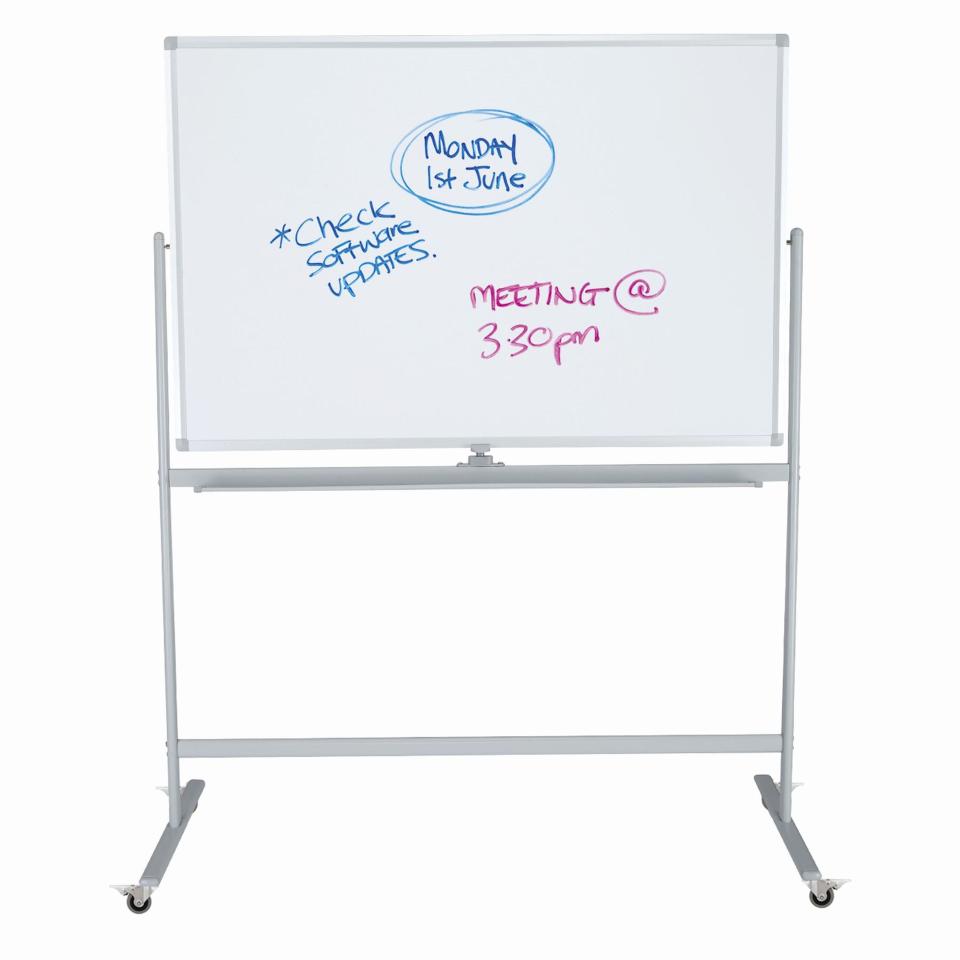 Boyd Visuals Lacquered Steel Mobile Pivoting Whiteboard 600 x 900mm (7 to 10 day delivery)