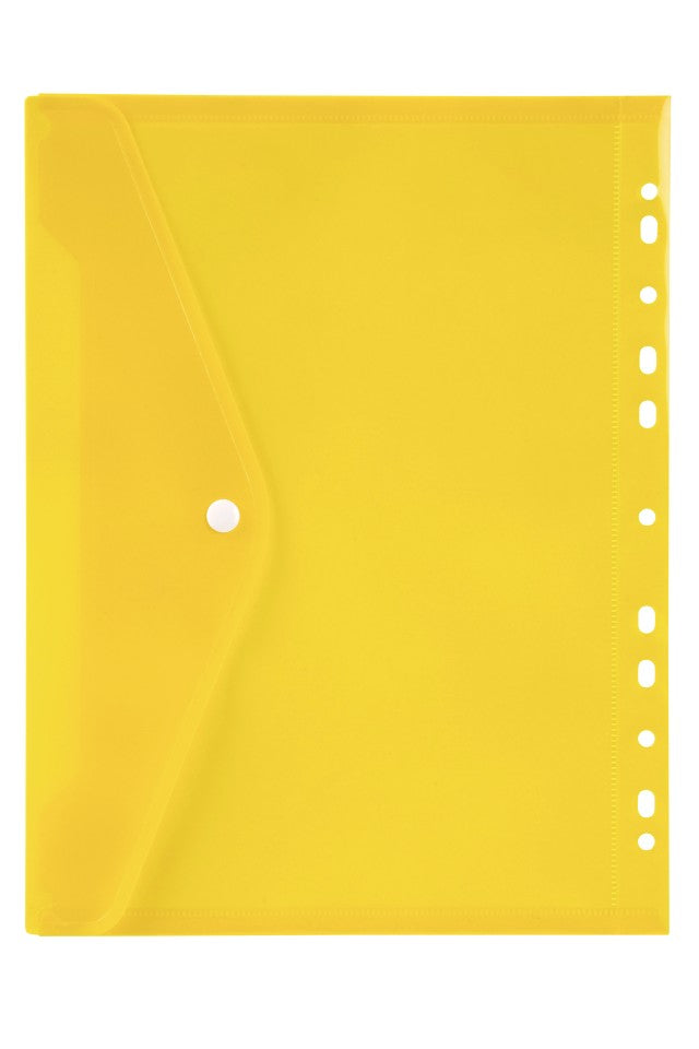 Marbig Binder Wallet Button Closure A4 Yellow