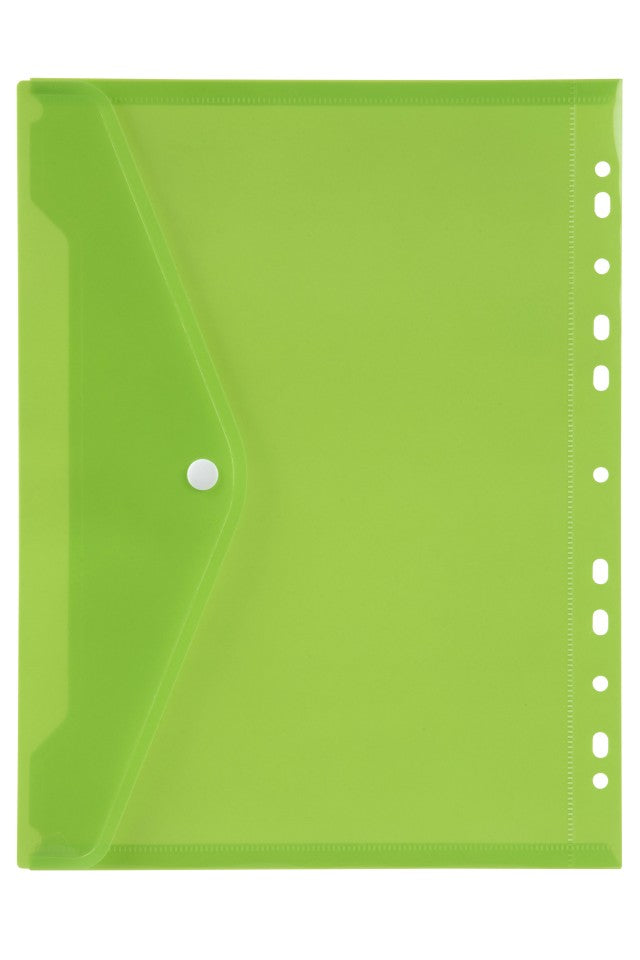 Marbig Binder Wallet Button Closure A4 Lime