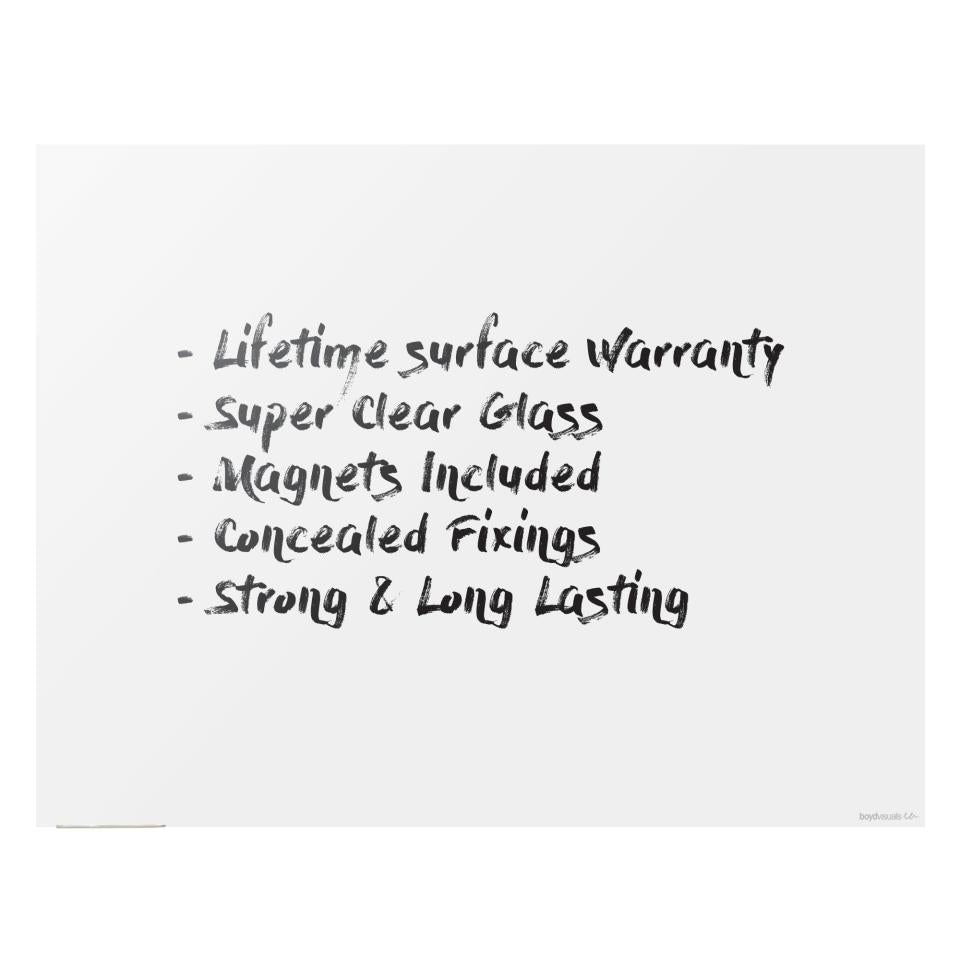 Boyd Visuals Magnetic Glass Writing Board White 1200 x 2100mm ...