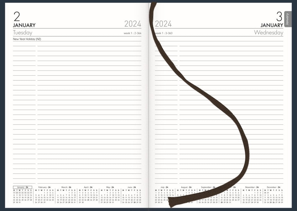 Collins 2024 PVC Limp Cover Diary A5 Day To Page Blue