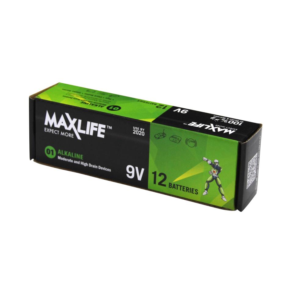 Maxlife 9v Alkaline Battery 12 Bulk