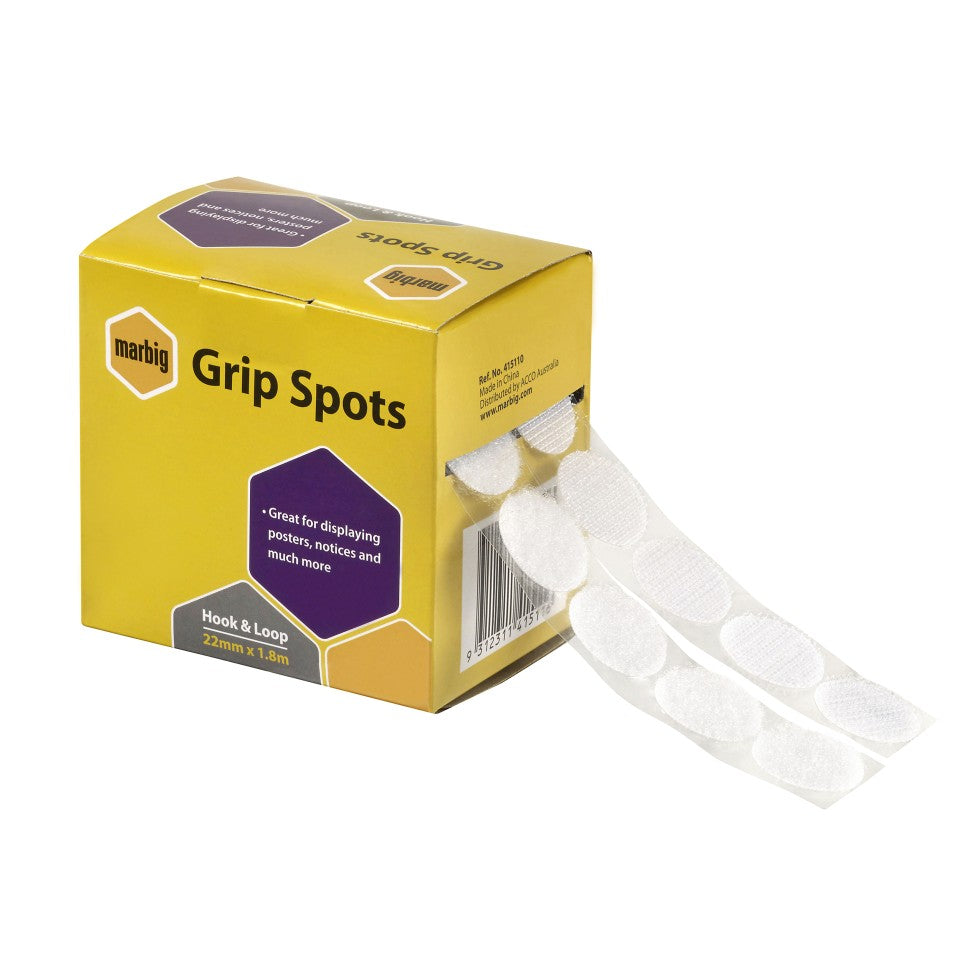 Marbig Hook And Loop Grip Spot Fasteners 22mm Pack of 72