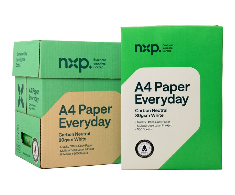 NXP Everyday Carbon Neutral White Copy Paper A4 80gsm (500) Box of 5 ...