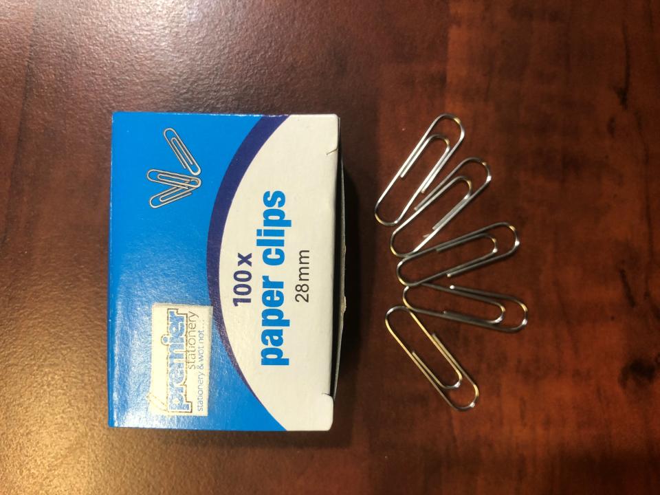 Paper Clip 28mm Steel Box 100