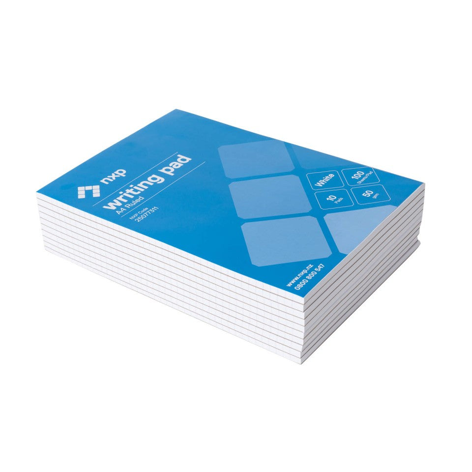 Topless Writing Pad A4 Ruled 100 Leaf 50gsm Pack 10