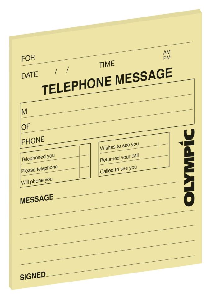 Olympic Pad Telephone Message Yellow 115 x 99mm 50 Leaf