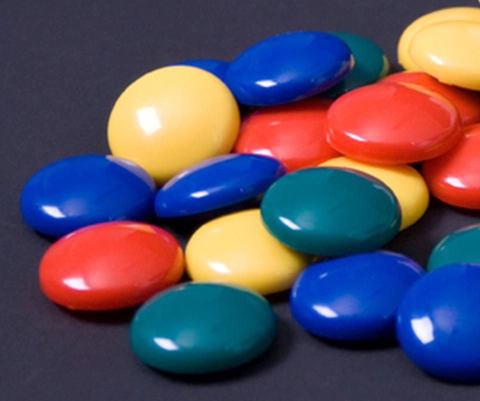 Round Magnets Button Assorted Colours/sizes Pack 30