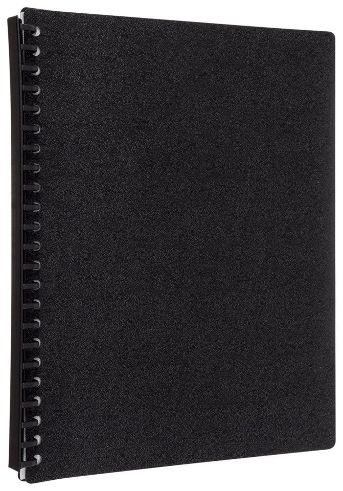 Display Book A4 Refillable 20 Clear Pockets Black