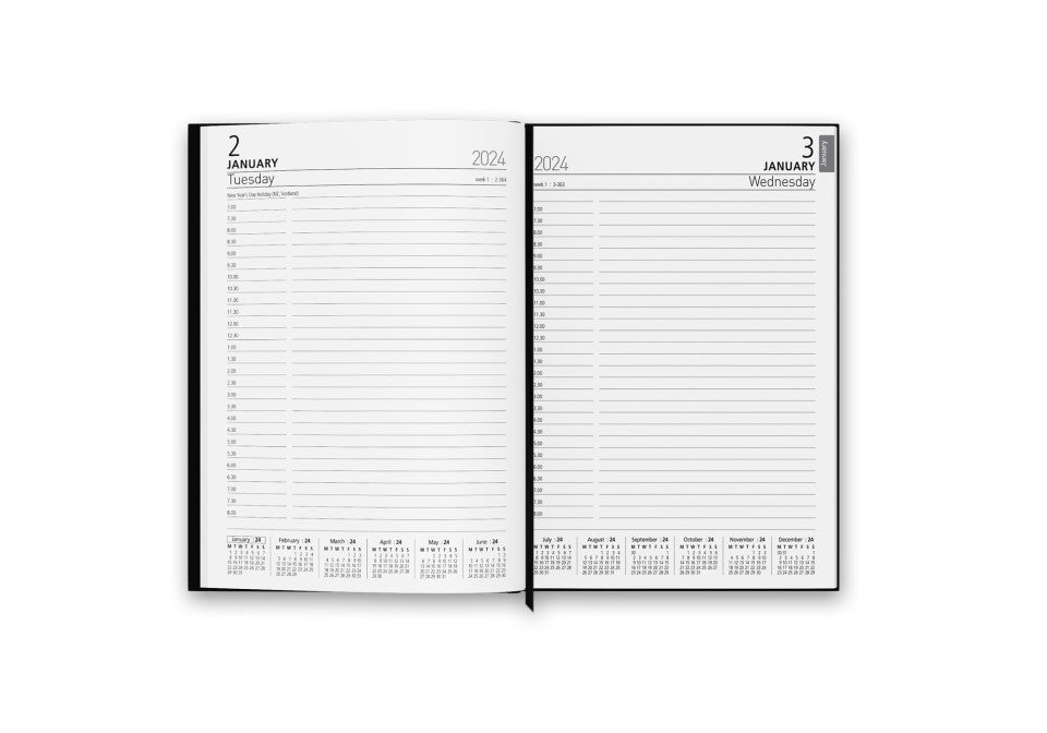 2025 Hardcover Diary A5 Day To Page Navy