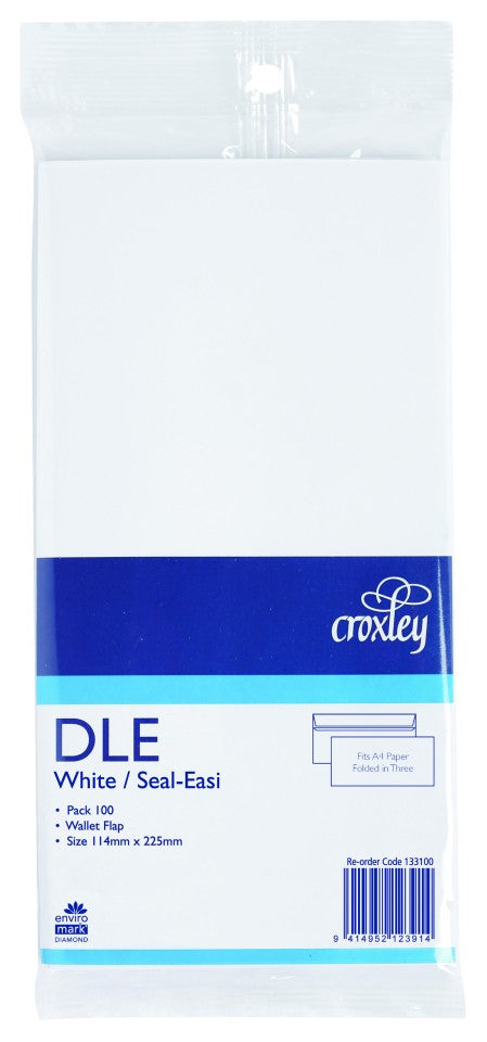 Croxley Envelope Seal Easi FSC Mix Credit DLE 114mm x 225mm White Pack ...