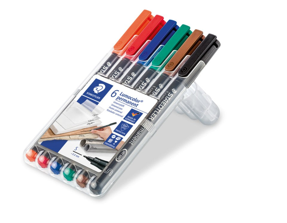 Staedtler Lumocolour Universal Pen Permanent S Assorted Pack 6