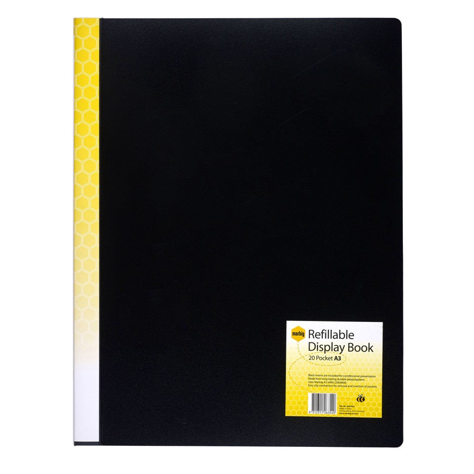 Marbig Display Book A3 Refillable 20 Pockets