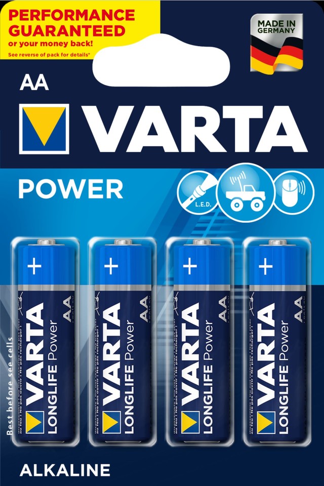 Varta Longlife AA Alkaline Batteries Pack Of 4