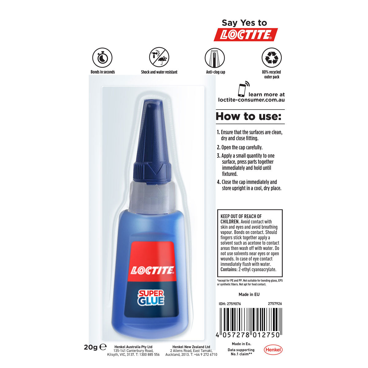 Loctite Superglue Professional XXL 20g