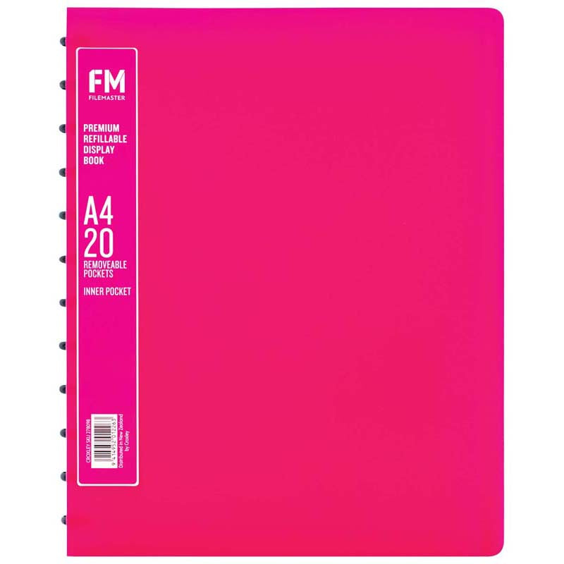 FM Prem Refillable Display Book Shocking Pink 20 Pocket