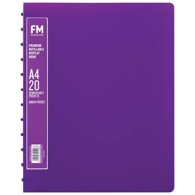 FM Prem Refillable Display Book Passion Purple 20 Pocket