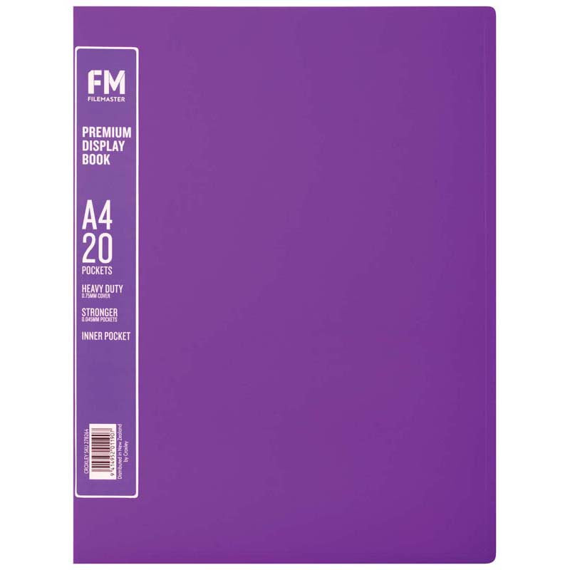 FM A4 Premium Display Book 20 Pocket Passion Purple