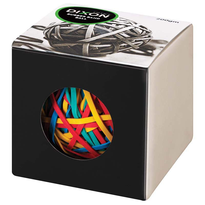 Dixon Rubber Band Ball 200gm Assorted Colours 70% Rubber Content