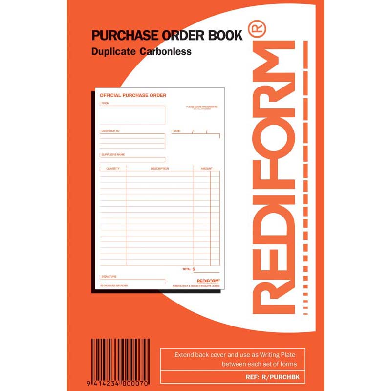 Rediform Duplicate Purchase Order Book EACH