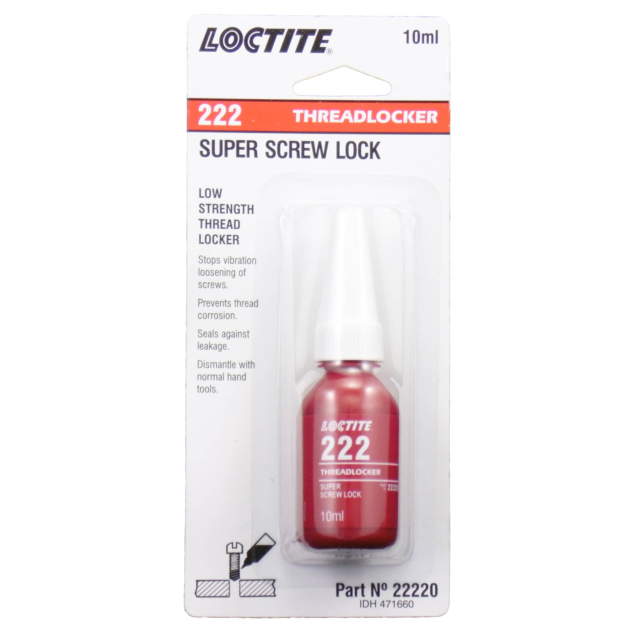 Loctite 222 Threadlocker Super Screw Lock 10ml