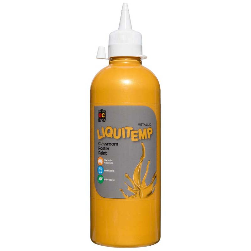Metallic Liquitemp Poster Paint 500ml Gold