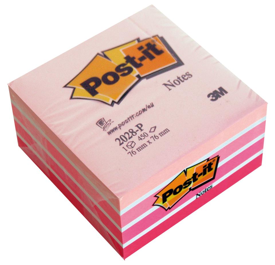 Post-It Notes 2028-P 76 X 76mm Memo Cube Pink