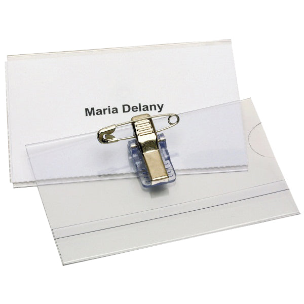 Name Tag Holder Conference Badge With Pin And Clip Box of 50