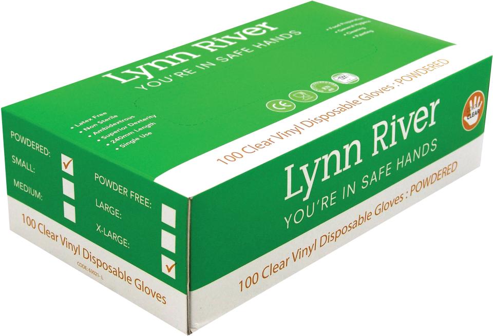 Disposable Vinyl Clear Powder Free Gloves Small Packet of 100