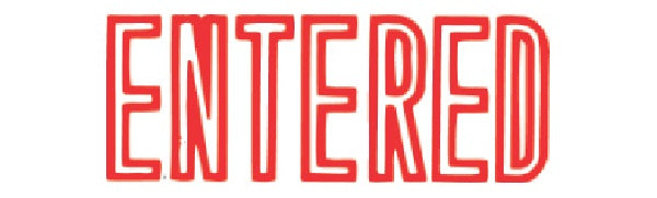 X-Stamper 'Entered' Self-Inking Stamp With Red Ink