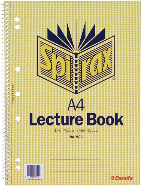 Spirax 906 Lecture Book A4 Side Opening 140 Pages