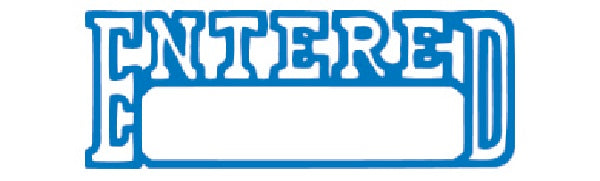 X-Stamper Date 'Entered' Self-Inking Stamp With Blue Ink
