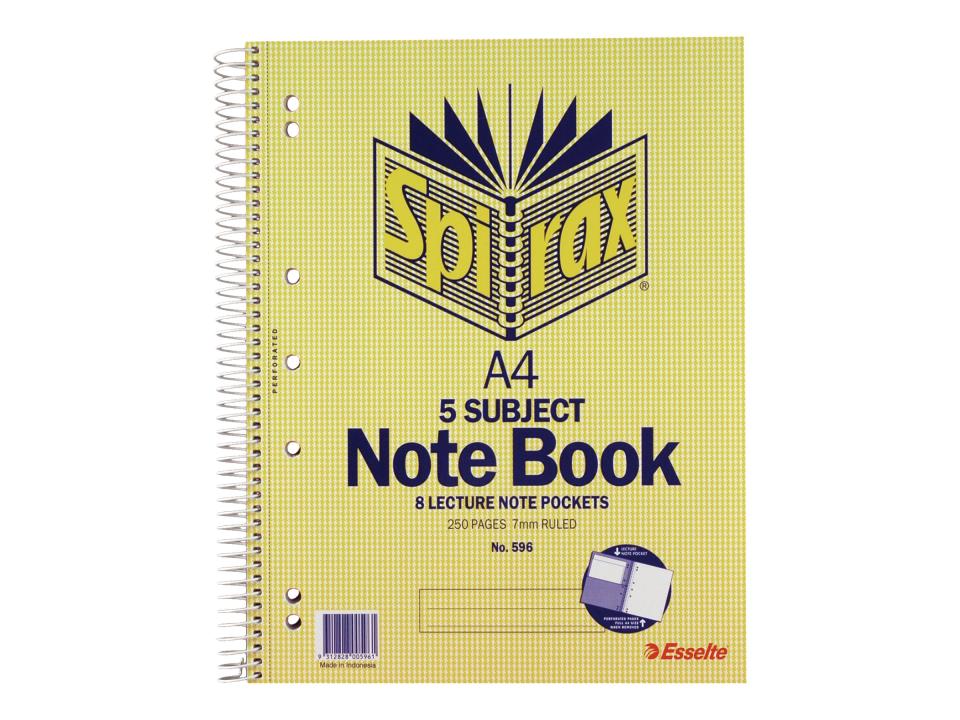 Spirax 43111 5-Subject Book A4 Side Opening 250 Page