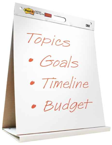 3M Post-It Super Sticky Easel Pad 653 Portable Table Top White 508 x 584mm 20 Sheets