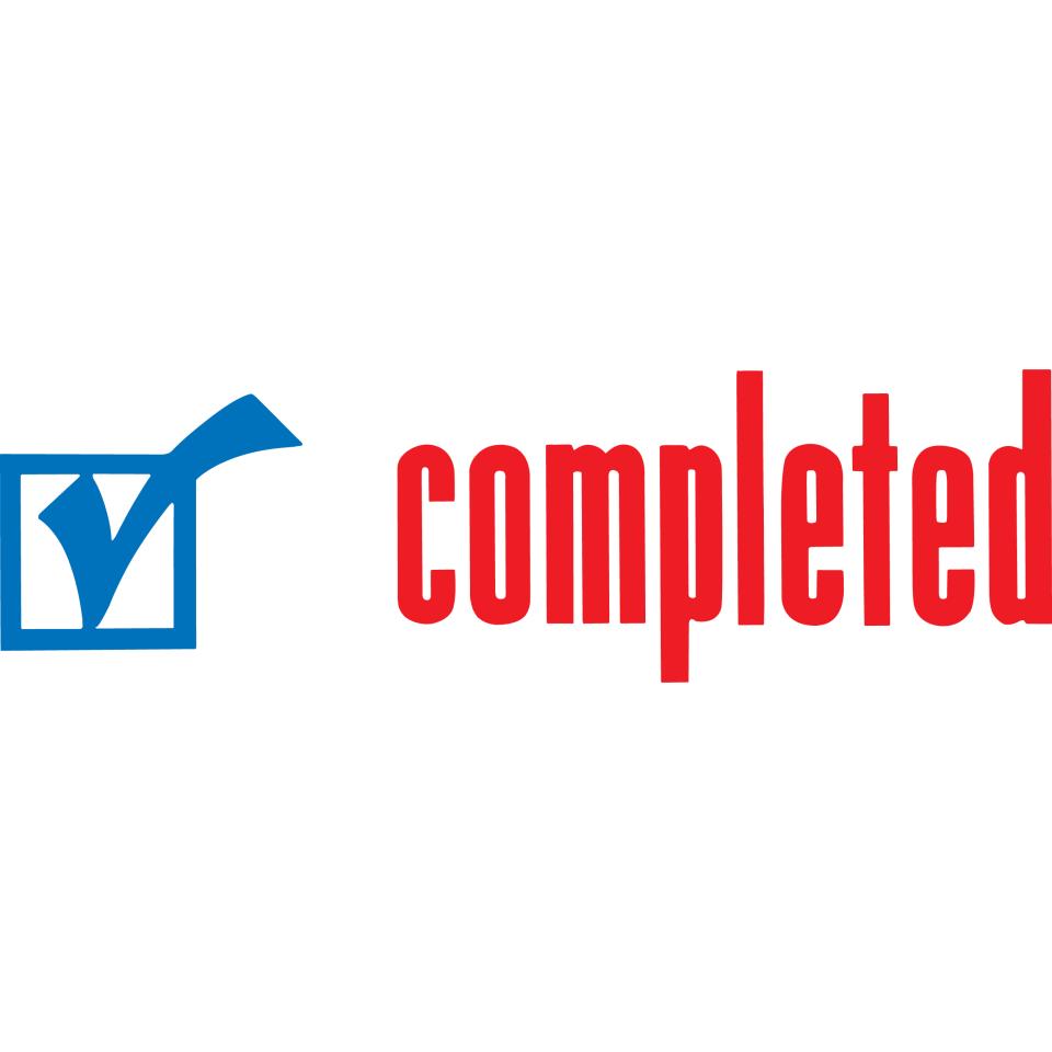 X-Stamper 'Completed' Self-Inking Stamp With Red & Blue Ink