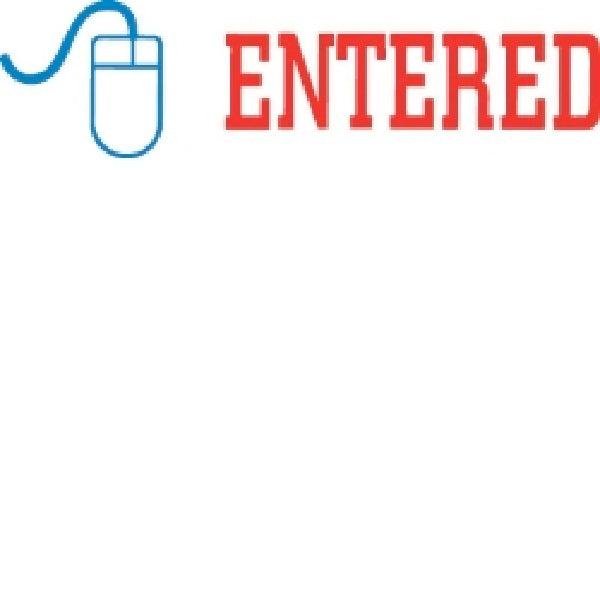 X-Stamper 'Entered' Self-Inking Stamp With Red & Blue Ink