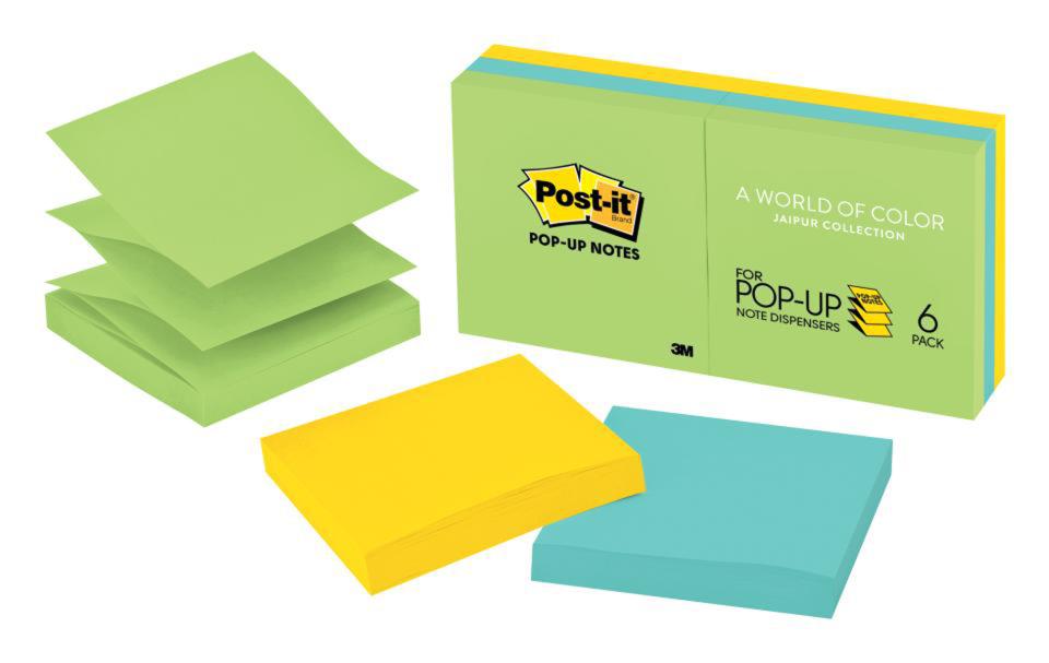 Post-It Pop-Up Notes Jaipur Collection 76 x 76mm Pack 6