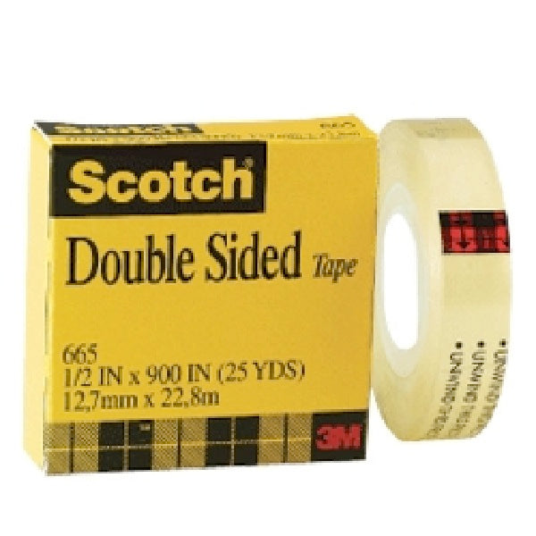 Scotch Permanent Double Sided Tape 665 12.7mm X 22.8m