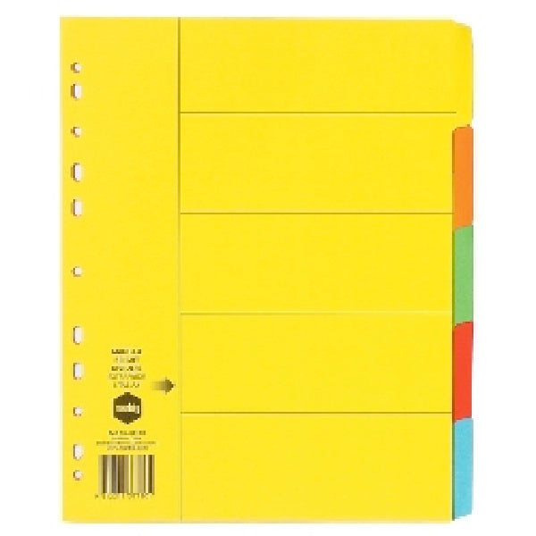 Marbig Dividers Manilla Extra Wide A4 Bright Colours 5 Tab